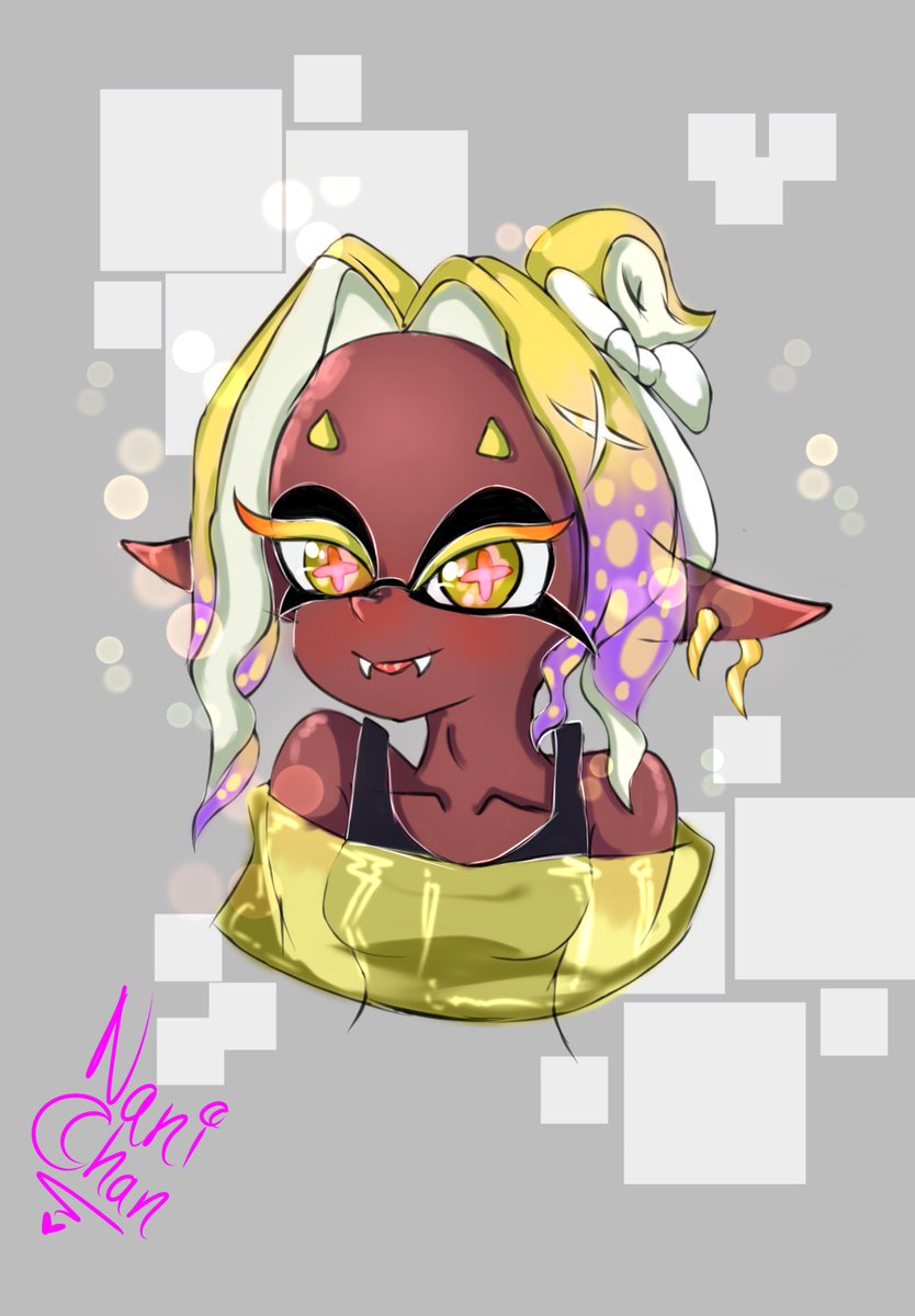 Nani_Chan10's tweet photo. Tikita 🦑💛🧡💛🧡✨
#SplatoonRaiders #Splatoon #fanart 
#digitalart #DigitalArtist #procreateart https://t.co/dbhIJG1eQY