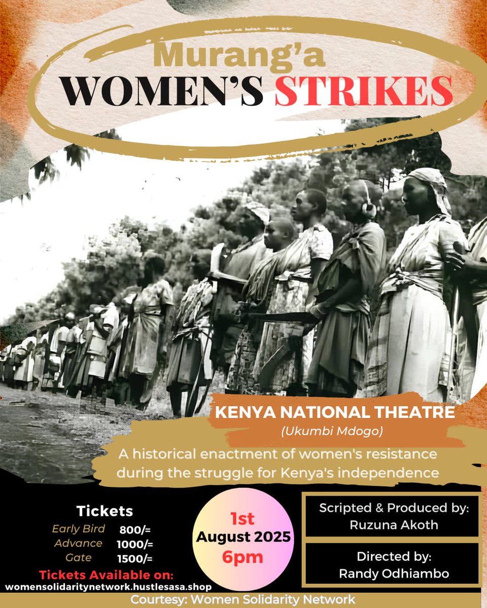 Please mark your calendars and tune your reminders fellow Afrikans for these two back to back events on 1st August 2025
Pan Afrikan Cultural Day from 12 noon - 4pm.Free entry

Muranga Womens' Strikes Play at 6pm.Get your tickets here
womensolidaritynetwork.hustlesasa.shop.