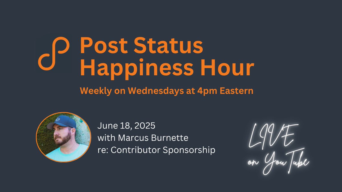 Join us for today's Post Status Happiness Hour Live in 15 minutes!

@MichelleAmes and @MarcusDBurnette will talk about contributor sponsorship in WordPress.

youtube.com/watch?v=_Ef6R4…