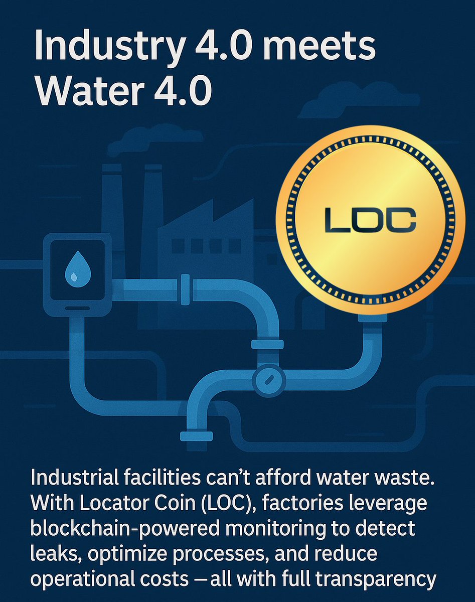 LocatorCoin's tweet photo. 🏭 Industrial facilities can’t afford water waste.
With Locator Coin (LOC), factories leverage blockchain-powered monitoring to detect leaks, optimize processes, and reduce operational costs 
https://t.co/7MRU5z1nKv
#LocatorCoin #WaterManagement #BlockchainSolutions https://t.co/RVYKWnG48U