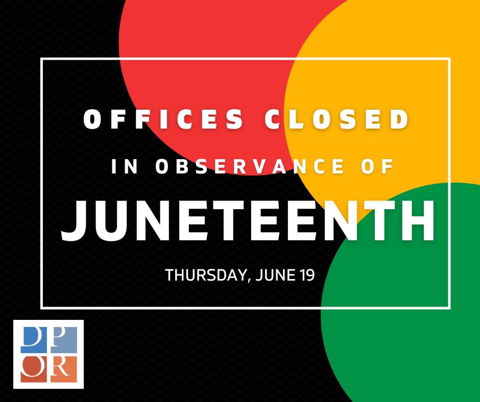 VirginiaDPOR's tweet photo. DPOR offices will be closed Thursday, June 19, in observance of Juneteenth.

Online services are available 24/7 at: https://t.co/WmkWE89bN9 https://t.co/cELg2k9ufv