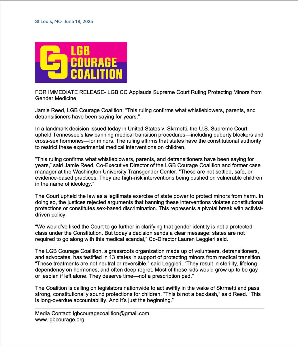 For Immediate Release