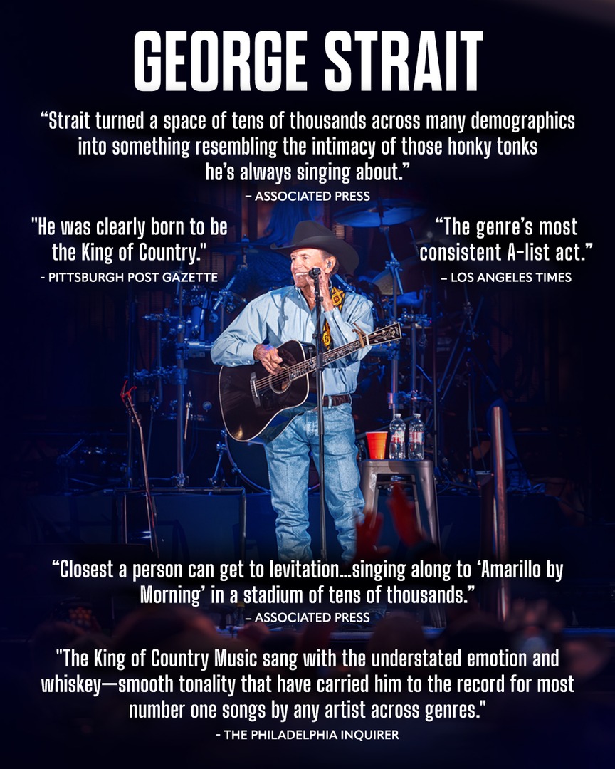 GeorgeStrait's tweet image. George rolls into @GilletteStadium this weekend for a night of country hits under the New England sky for one of the final shows of the year. Foxborough, it’s now or never, y’all ready?
Get your tickets here: ticketmaster.com/event/01006229…