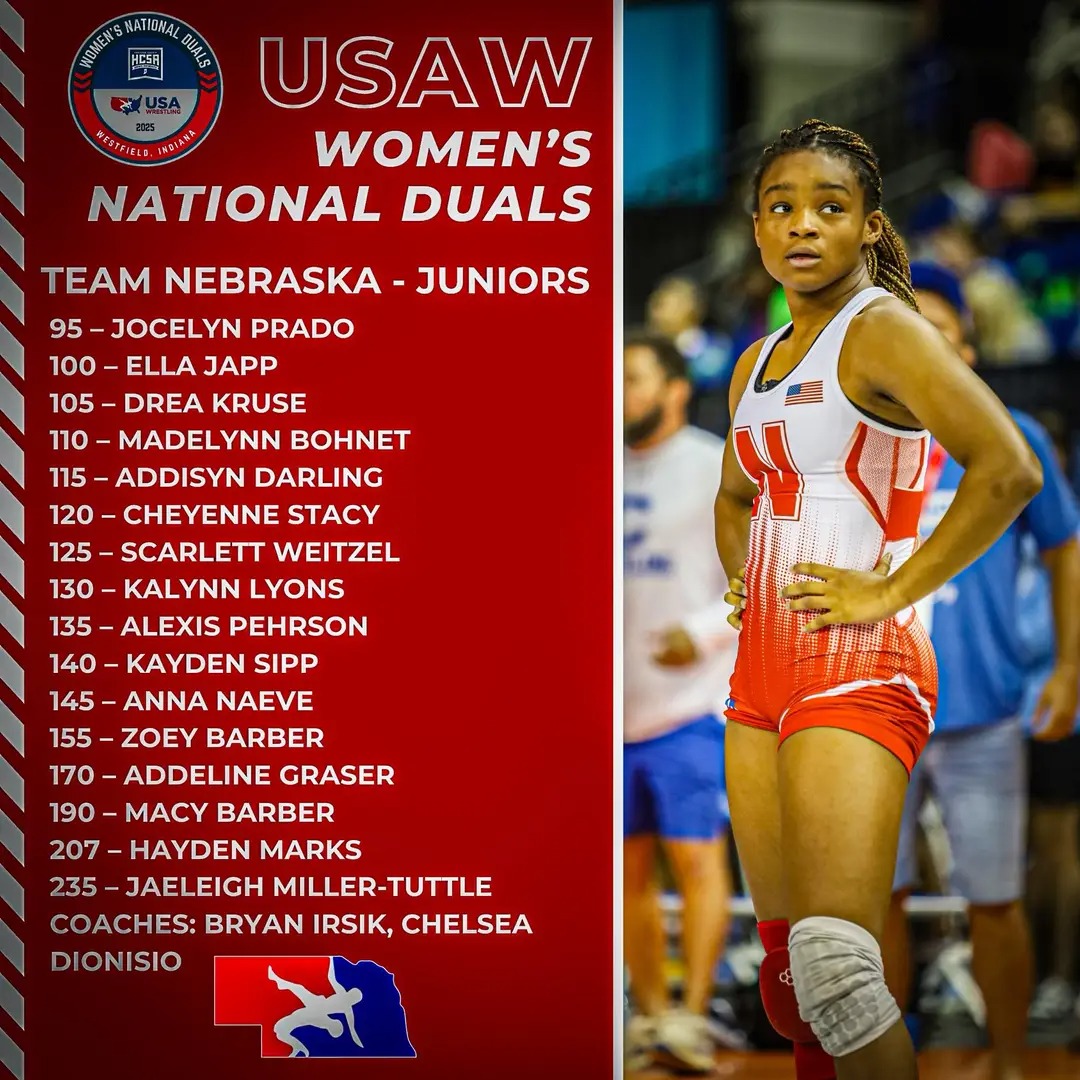 Good luck to all these amazing young ladies as they represent Nebraska this week at Nationals. 💪🏼❤️🤍💙
<a href="/NEBwrestle/">NEwrestle</a> <a href="/USAWrestling/">USA Wrestling</a>