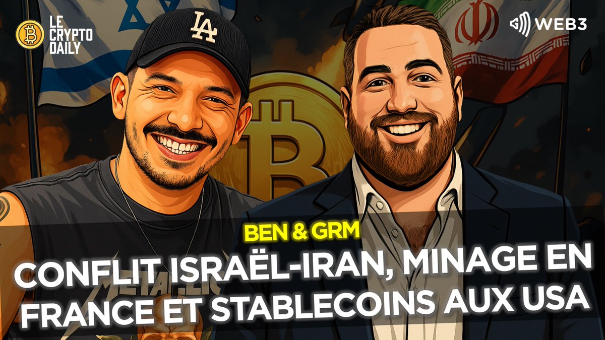 GRM (@grm_web3) on Twitter photo Vous ne dormez pas ? Alors foncez visionner le replay du Live de <a href="/LeCryptoDaily/">Le Crypto Daily</a> de ce soir !
🔥 Le conflit Iran - Israël
🇺🇲 Les stablecoins - USA vs Europe
🇫🇷 Le minage en France
Lien ci-dessous, hâte d'avoir vos retours 🙌 Vous ne dormez pas ? Alors foncez visionner le replay du Live de <a href="/LeCryptoDaily/">Le Crypto Daily</a> de ce soir !
🔥 Le conflit Iran - Israël
🇺🇲 Les stablecoins - USA vs Europe
🇫🇷 Le minage en France
Lien ci-dessous, hâte d'avoir vos retours 🙌