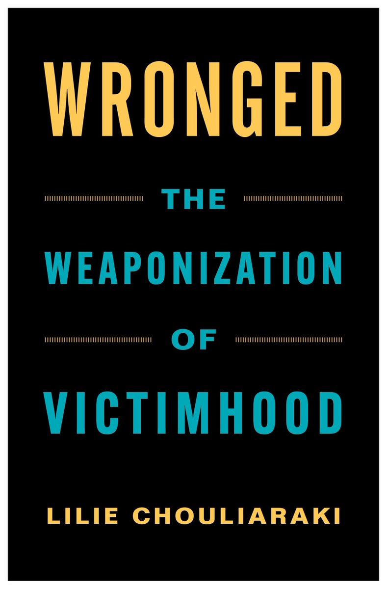 "Chouliaraki's stimulating and thought-provoking book [WRONGED] makes a substantial contribution to the field of media studies."-Angeliki Sifaki, International Journal of Communication. buff.ly/KYUkhEU <a href="/chouliaraki_l/">Lilie Chouliaraki</a> <a href="/IJoC_USC/">International Journal of Communication</a> 

#Victimhood #Populism #MeToo #BLM #ReadUP