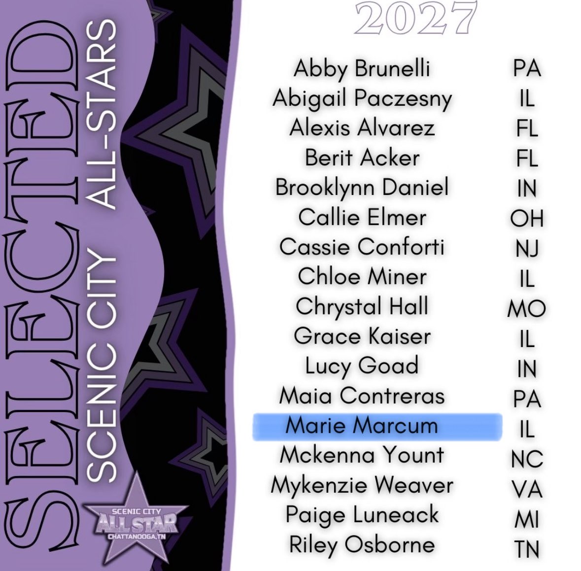 Marie Marcum (Uncommited) (@marie_gm2027) on Twitter photo Scenic City All-Star Game!
6 pm @ Camp Jordan!
Team 12 on the 3rd base dugout (Field 2)
<a href="/rhino_kelly22/">Rhino Softball - 16u Kelly</a> <a href="/ConnectSports_/">Connect Sports</a> <a href="/rhino_softball/">Rhino Softball</a> <a href="/FGS_softball/">FLATGROUND Softball</a> Scenic City All-Star Game!
6 pm @ Camp Jordan!
Team 12 on the 3rd base dugout (Field 2)
<a href="/rhino_kelly22/">Rhino Softball - 16u Kelly</a> <a href="/ConnectSports_/">Connect Sports</a> <a href="/rhino_softball/">Rhino Softball</a> <a href="/FGS_softball/">FLATGROUND Softball</a>