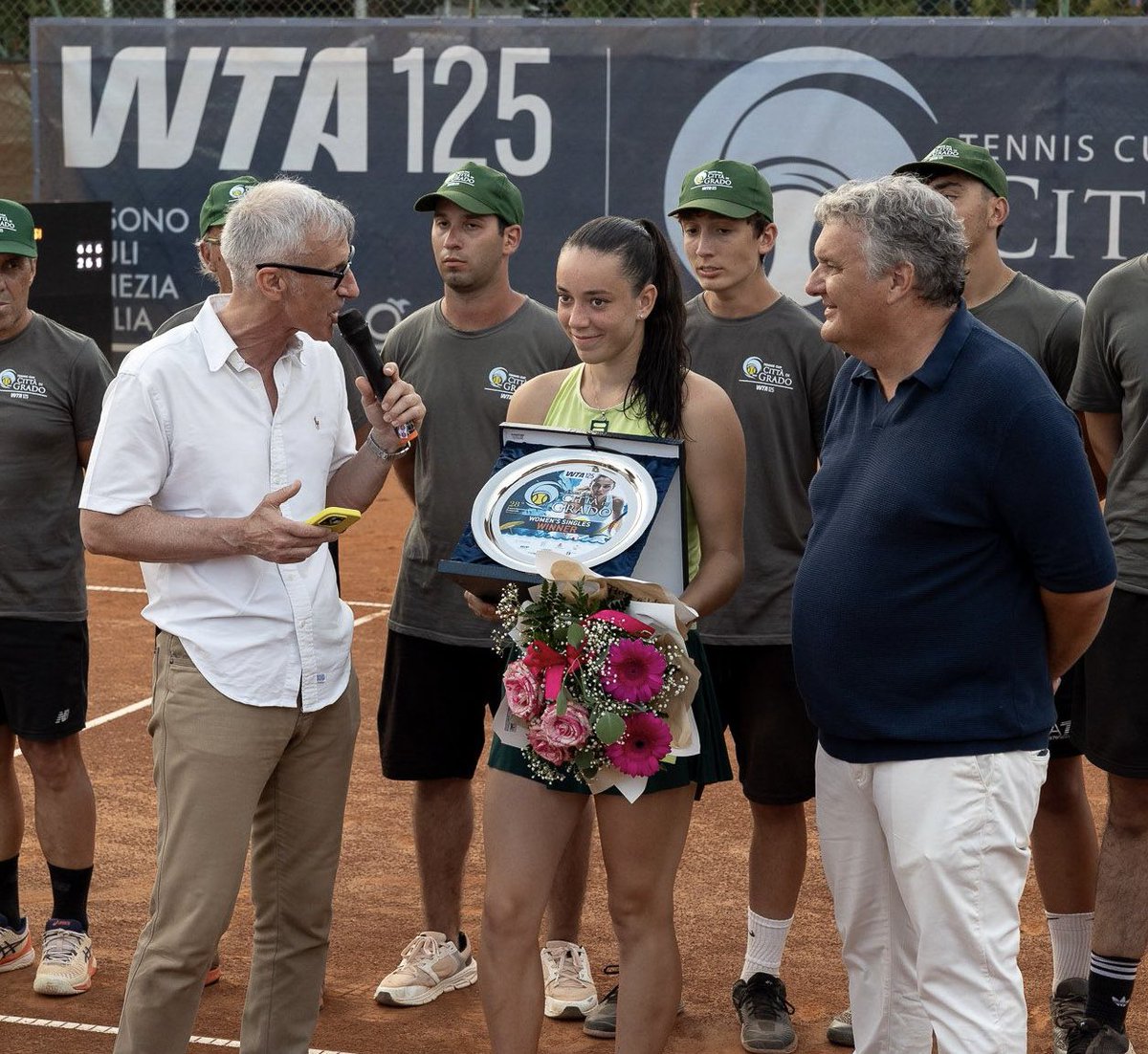 stefanoceiner's tweet photo. Congrats to the winner of WTA125 tennis Cup Città di Grado 🇮🇹 the czech TEREZA VALENTOVA 🇨🇿🏆 #wtagrado 
#tenniscup #grado #friuliveneziagiulia
#mc #speaker #tennis #wta https://t.co/euFPc8SOqe