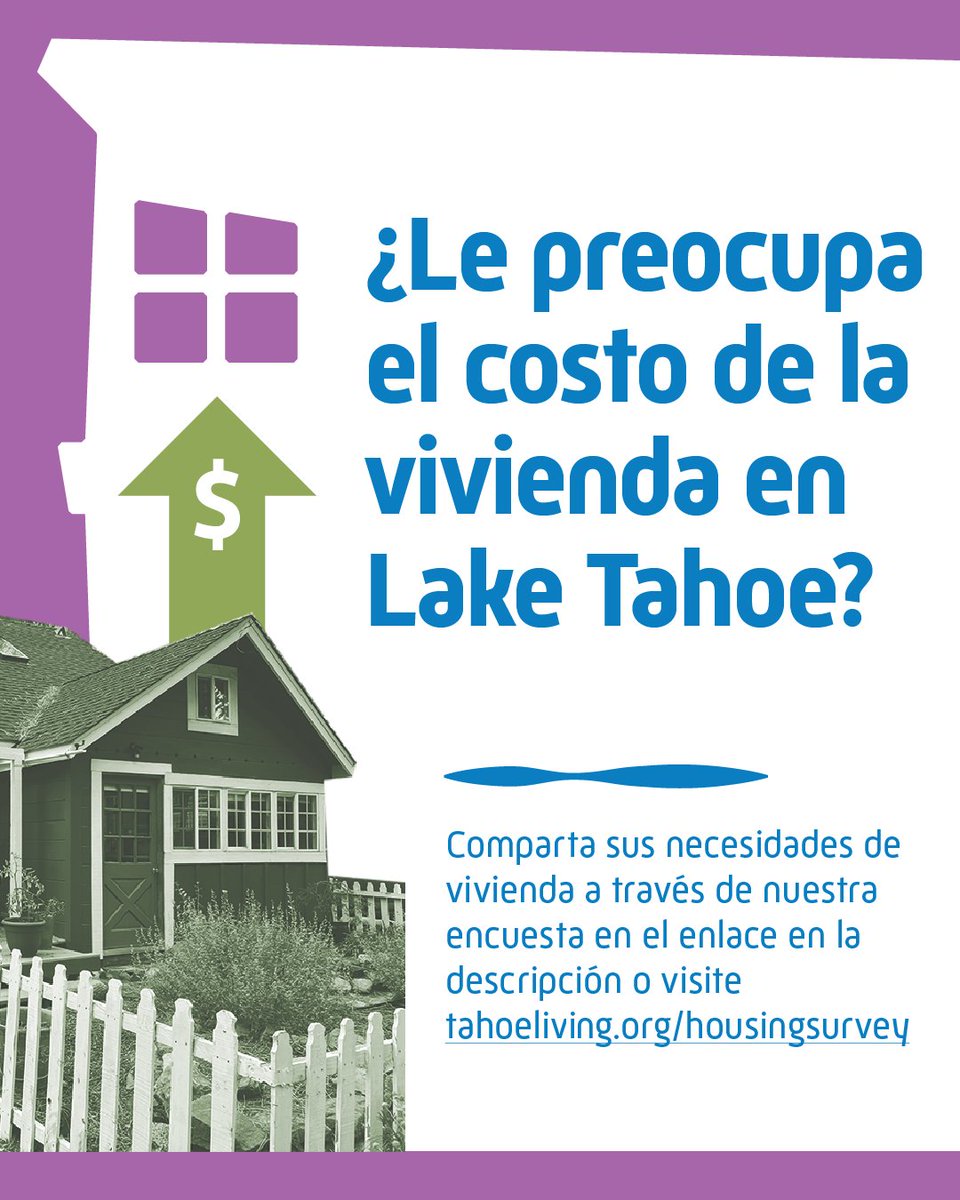 TahoeAgency's tweet image. Worried about the cost of housing in Tahoe? We want to hear from you.
TRPA and @TTCFgives are asking community members to share their housing experiences—what’s working, what’s not, and what needs to change.
Take the survey by June 30: tahoeliving.org/housingsurvey
#TRPA #LakeTahoe