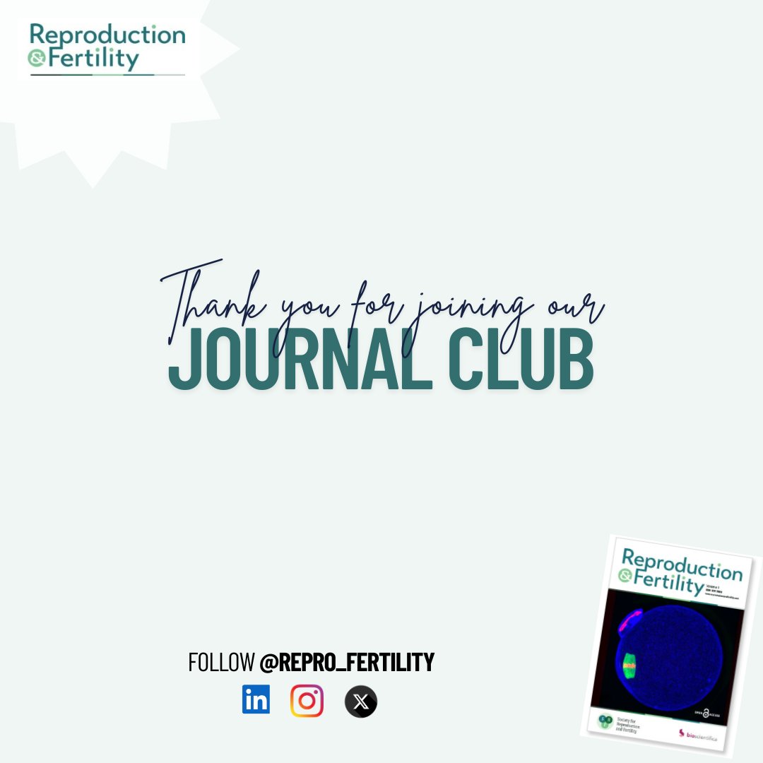 🥳See you in the next #RaFJC!

Follow <a href="/Repro_Fertility/">Reproduction and Fertility</a> to find out what's coming!

Thanks <a href="/norahspears/">norah spears</a> <a href="/horne_research/">Andrew Horne</a> <a href="/schweizer_nina/">Nina Schweizer</a>