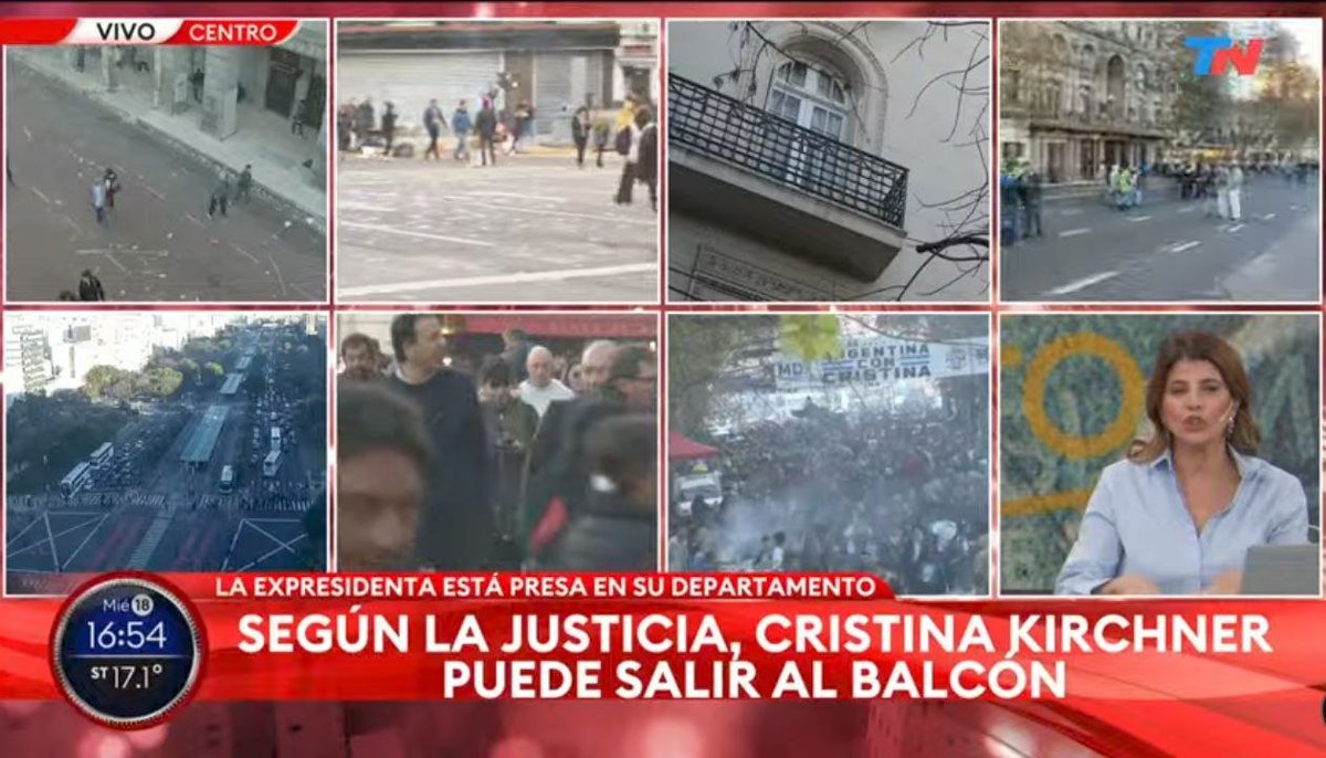 𝕌́𝕃𝕋𝕀𝕄𝕆 𝕄𝕆𝕄𝔼ℕ𝕋𝕆𝕆𝕆𝕆 ‼ 
La justicia respondió el tuit de Cristina : puede salir al balcón, lo que no puede es arengar a sus militantes.
🤔
Gracias señores jueces (CFK)