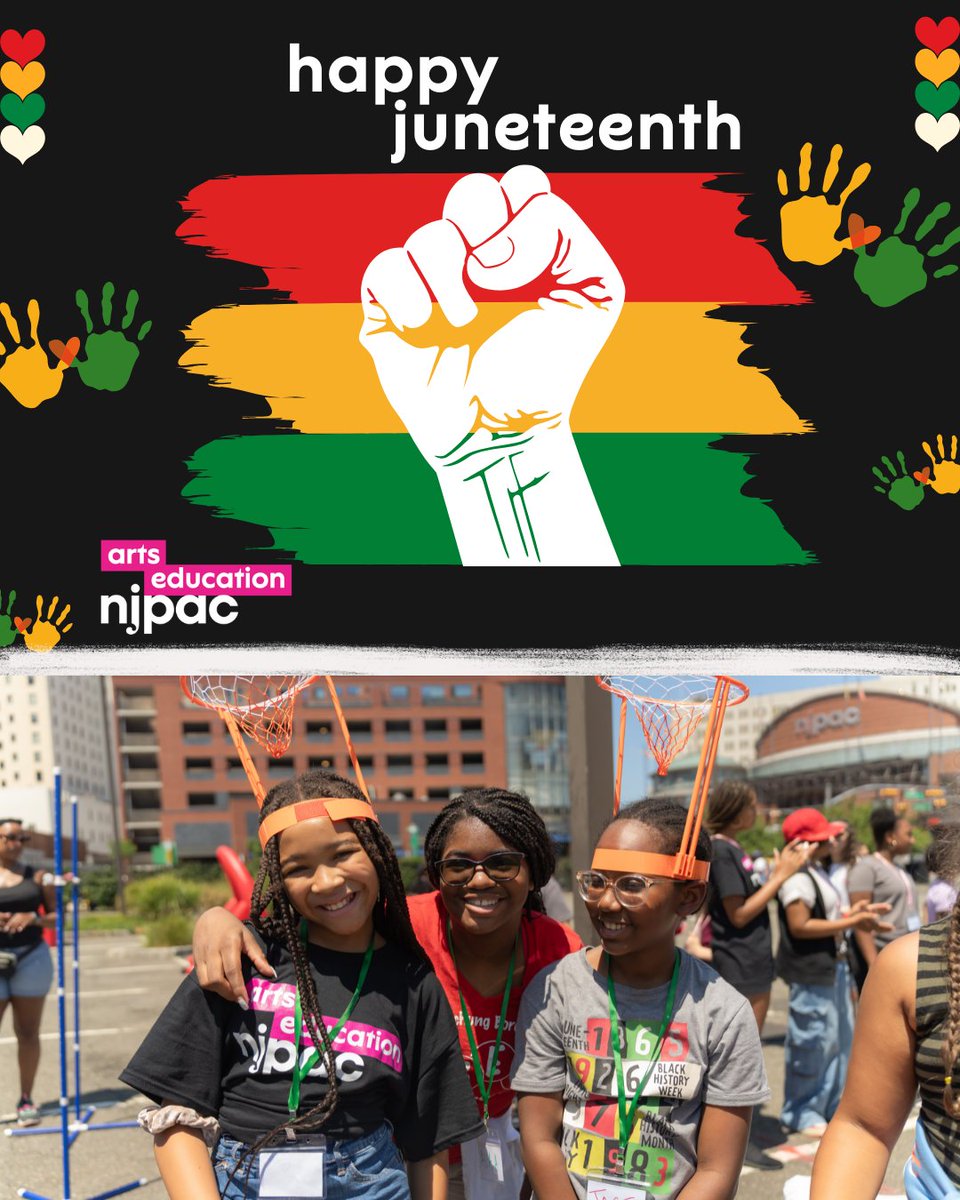 This #Juneteenth, Arts Education at NJPAC is proud to honor the holiday commemorating the end of slavery in the United States. Throughout history, art has served as a tool for empowerment, and we continue that legacy by guiding our students to find their voices in their art.