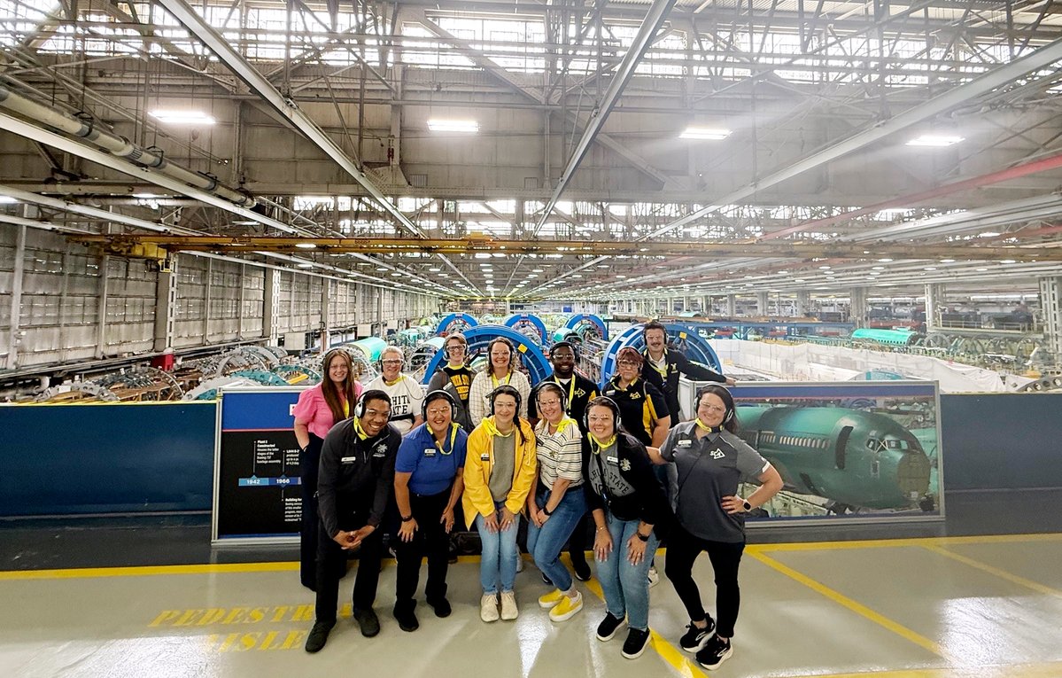 We toured <a href="/SpiritAero/">Spirit AeroSystems</a> - check out these facts! 
💪 Rosie the Riveter worked right here — and she still visits Spirit!
⚡ A wind farm in Greeley, Kansas, fully offsets its electricity use. 
♻️ They recycle titanium, aluminum, and magnesium shavings.
#ShockersUp
