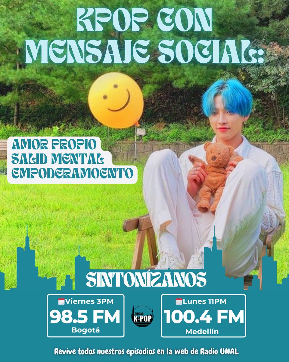 😌NUEVO PROGRAMA 😊

Algunos temas de Kpop promueven el amor propio, la salud mental y el empoderamiento convirtiéndolo en una poderosa herramienta para la sanación y la reflexión personal. A través de sus letras y melodías, transmiten mensajes de aceptación, fortaleza...