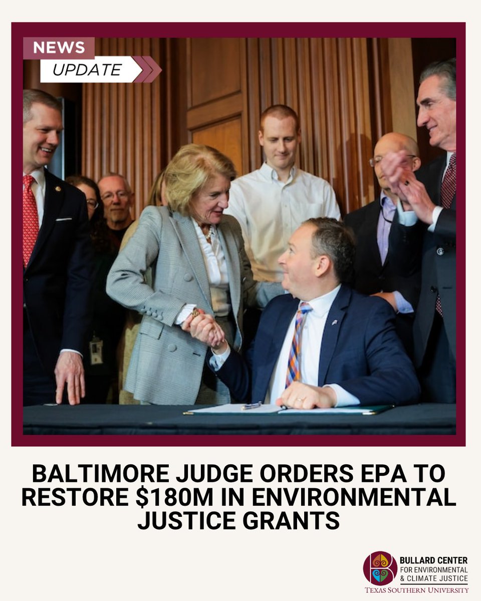 A federal judge has ordered the EPA to restore $180 million in environmental justice grants that were cut under the Trump administration. The ruling supports three nonprofits, including Baltimore’s Green and Healthy Homes, which had been selected to distribute funding across