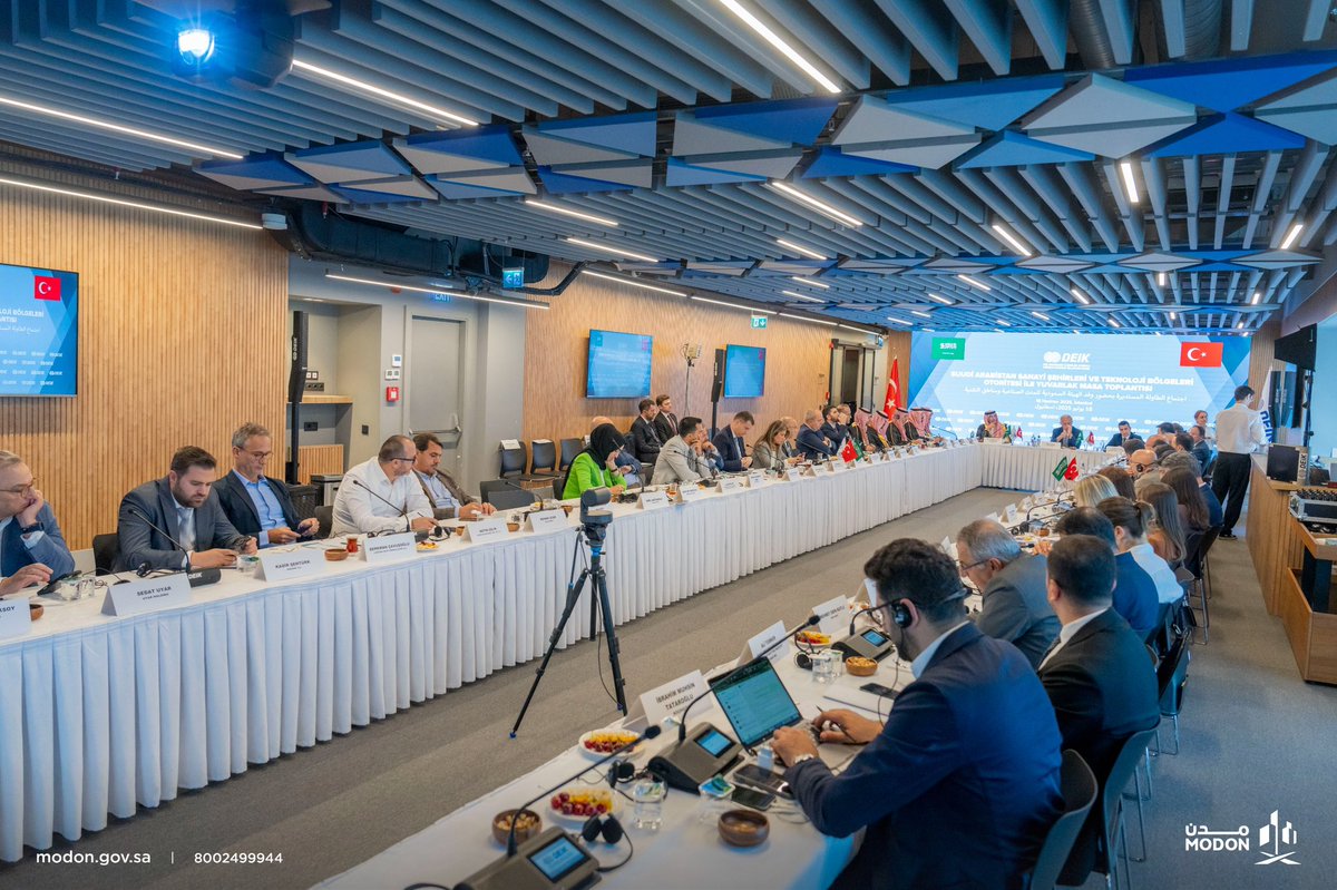 MODON EN (@modon_en) on Twitter photo A delegation from #MODON, led by CEO <a href="/M_Alargoubi/">ماجد العرقوبي</a>, held a meeting with the Turkish-Saudi Business Council, with the participation of over 50 Turkish companies. The discussions showcased major industrial enablers and investment incentives within Saudi Arabia’s industrial cities, A delegation from #MODON, led by CEO <a href="/M_Alargoubi/">ماجد العرقوبي</a>, held a meeting with the Turkish-Saudi Business Council, with the participation of over 50 Turkish companies. The discussions showcased major industrial enablers and investment incentives within Saudi Arabia’s industrial cities,