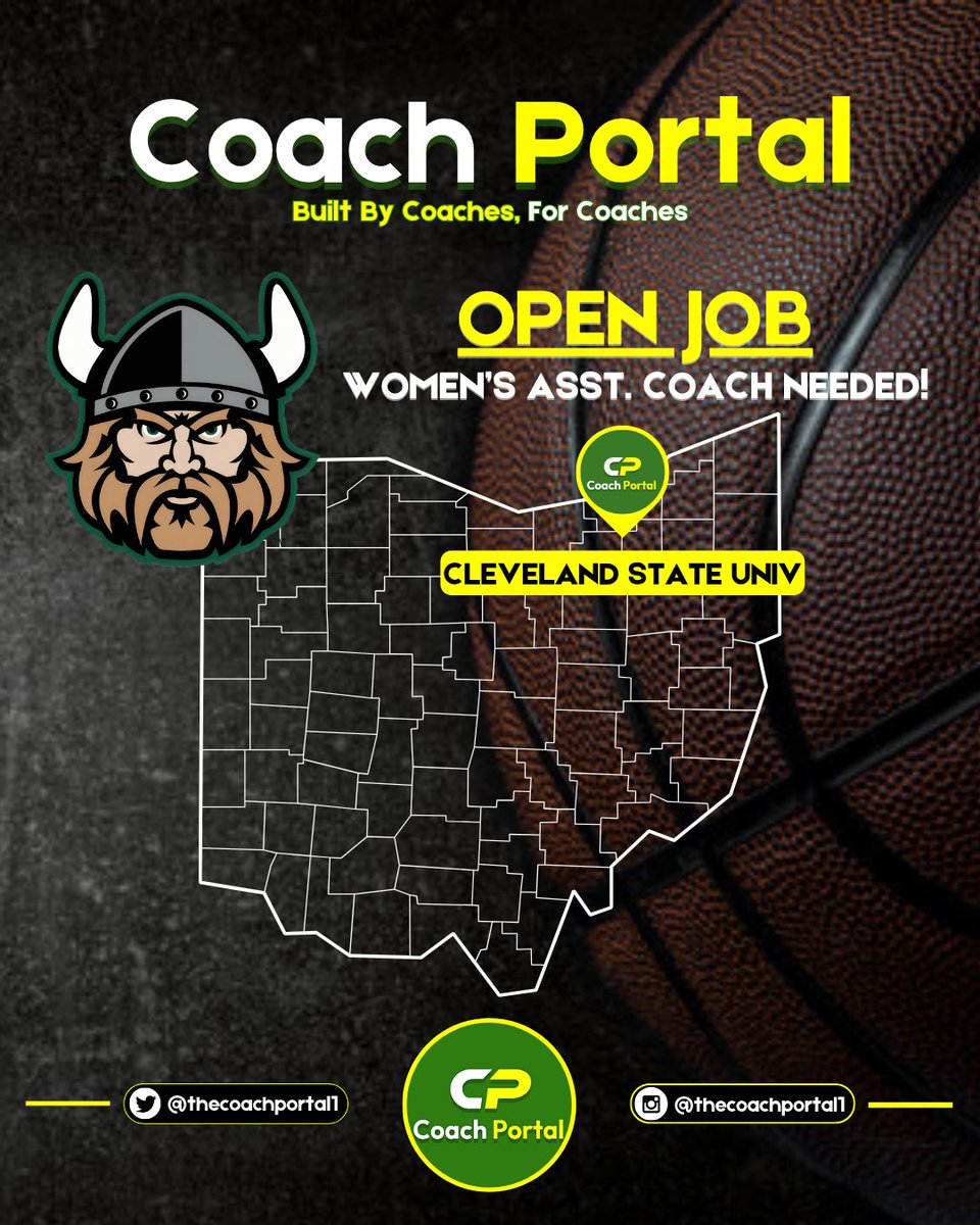 🟢Cleveland State Univ. (OH - D1) is looking for a full-time, Women's Basketball Assistant Coach. Will assist in all aspects of the program. Bachelor's in sport management preferred. 1+ years of coaching experience preferred. Skills in synergy &amp; microsoft preferred.

📧If