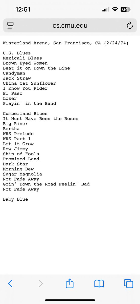 What were your first three concerts?
