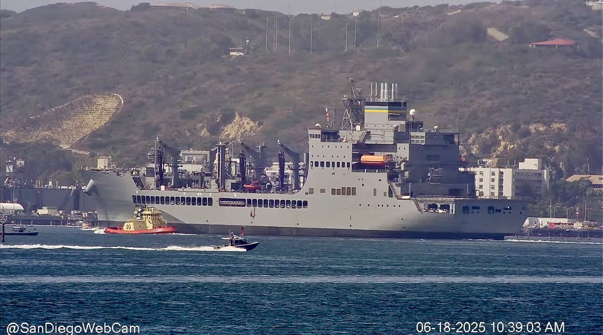 Future USNS Robert F. Kennedy (T-AO-208) John Lewis-class replenishment oiler leaving San Diego - June 18, 2025  

SRC: YT- SanDiegoWebCam