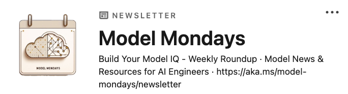 nitya's tweet image. I needed a nudge to move from random posts to a single newsletter format - and #ModelMondays was it. Want to get a weekly update that covers interesting model-related news, research &amp;amp; projects - with some visual storytelling thrown in?  

Subscribe here:❤️
aka.ms/model-mondays/…