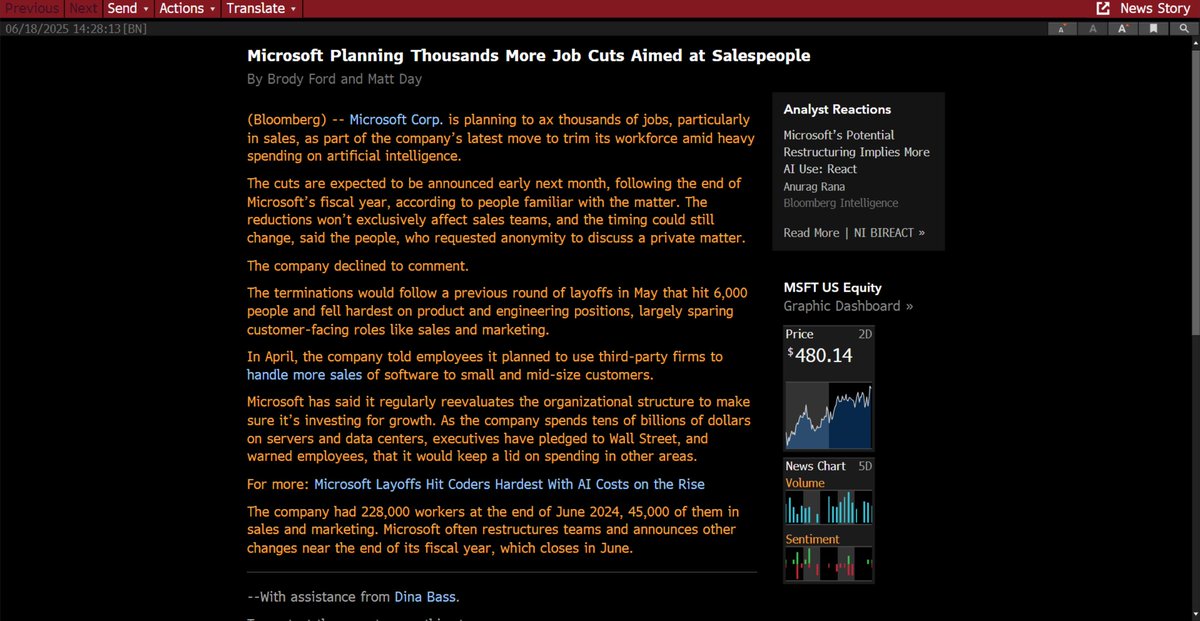 Today's take your damn head out of the sand regarding the impact of AI update is brought to you by Microsoft $MSFT.

Remember: this is only the beginning...