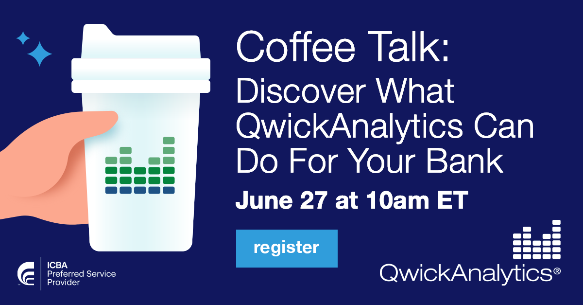 See how your peers are using QwickAnalytics as we share popular features, favorite reports, and time-saving tools that will be valuable for new and current customers. hubs.la/Q03sL2bV0 
#icbapsp #communitybanking