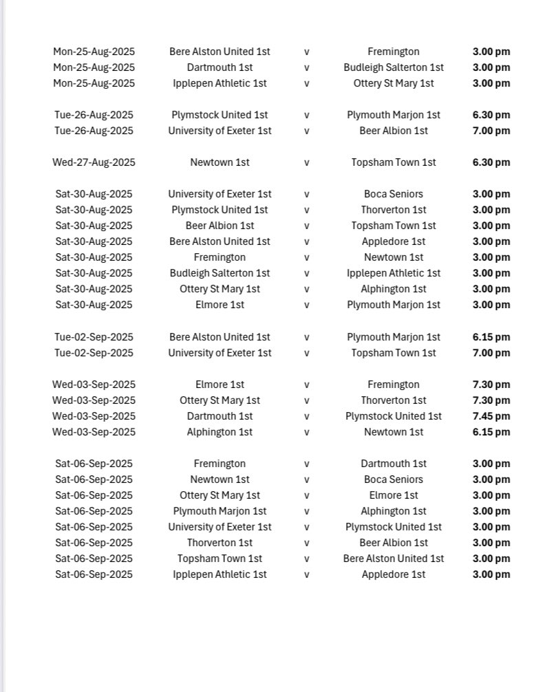 A&amp;S Interiors Devon Football League

The fixtures for the first month of the season!

<a href="/ClubnetsUK/">Clubnets</a> <a href="/swsportsnews/">South West Sports News</a>