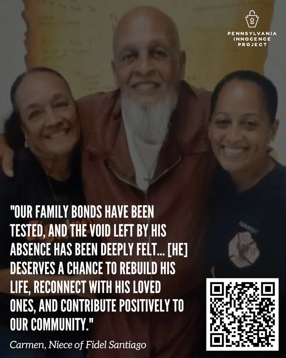 innocencepa's tweet photo. Fidel Santiago has been wrongfully incarcerated for more than 50 years. His niece writes the words above in a letter of support for Fidel's commutation application. Please click through to add your own letter of support for Fidel's application: https://t.co/o6BGnjKNkZ https://t.co/npJyuuiMKy