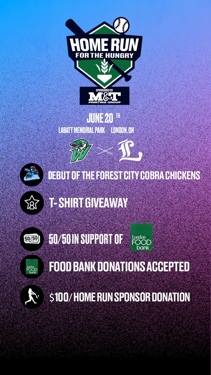 London Majors (@londonmajors) on Twitter photo A fun-filled, flocking good time for everyone on Friday night. Come out and see the Cobra Chickens while supporting the <a href="/LondonFoodBank1/">London Food Bank 🥫🍎🍞🥚</a>
majorsstore.com/collections/si… A fun-filled, flocking good time for everyone on Friday night. Come out and see the Cobra Chickens while supporting the <a href="/LondonFoodBank1/">London Food Bank 🥫🍎🍞🥚</a>
majorsstore.com/collections/si…