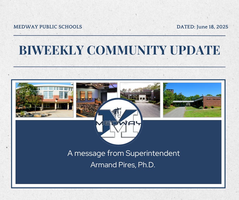 Community Update celebrates our students &amp; staff as we wrap up the school year &amp; welcome summer!  We’re deeply grateful for the unwavering support of Medway families and the broader community. Read the entire update here: medwayschools.org/article/1342509