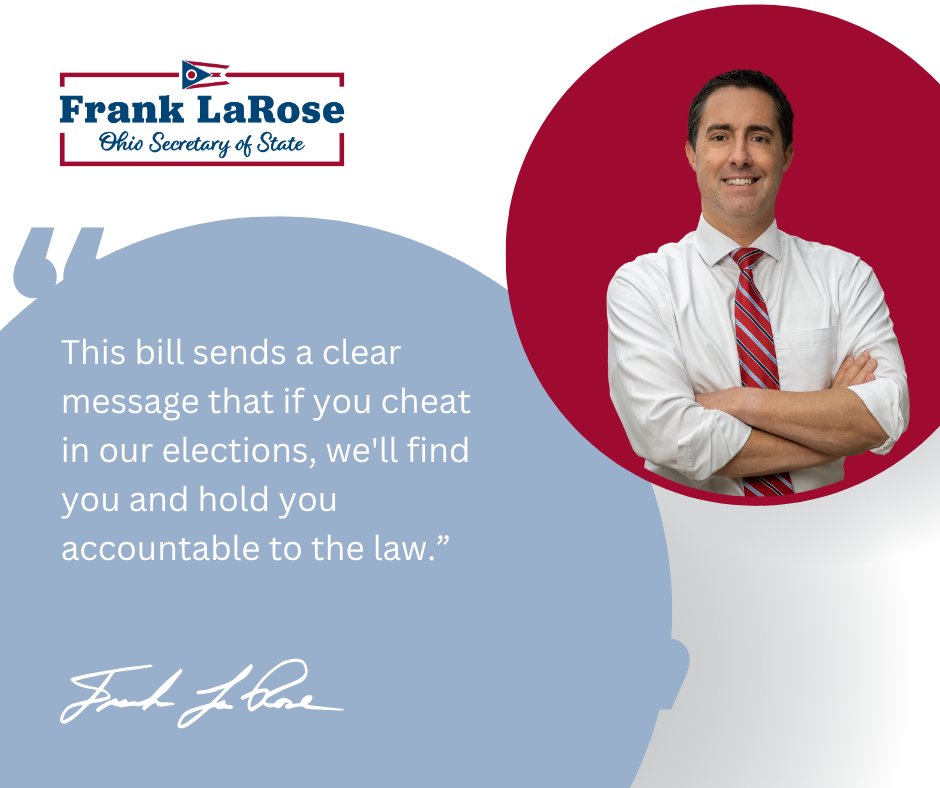 NEW: Secretary LaRose Issues Statement Regarding Senate Passage of Legislation Codifying Successful Election Integrity Unit

Read the full release: ohiosos.gov/media-center/p…