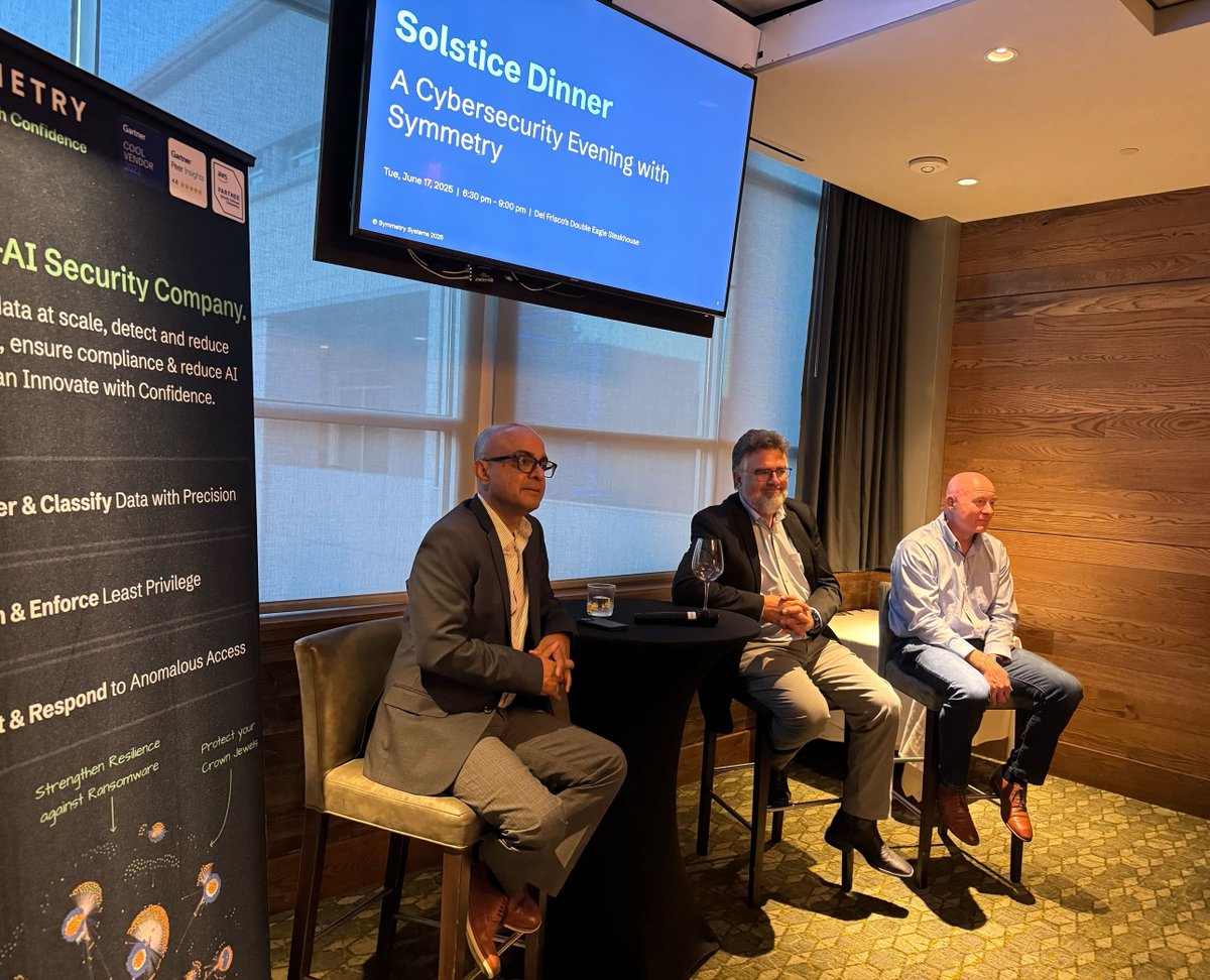 Thank you to everyone who joined us for last night’s dinner in Plano—and a special thanks to our panelists:

🎤 Thomas J. Sweet, CIO @ Industrial Refrigeration Pros
🎤 Kevin Dunn, CISO @ Daybright Financial
🧠 Anand Singh, Chief Security &amp; Strategy Officer @ Symmetry
