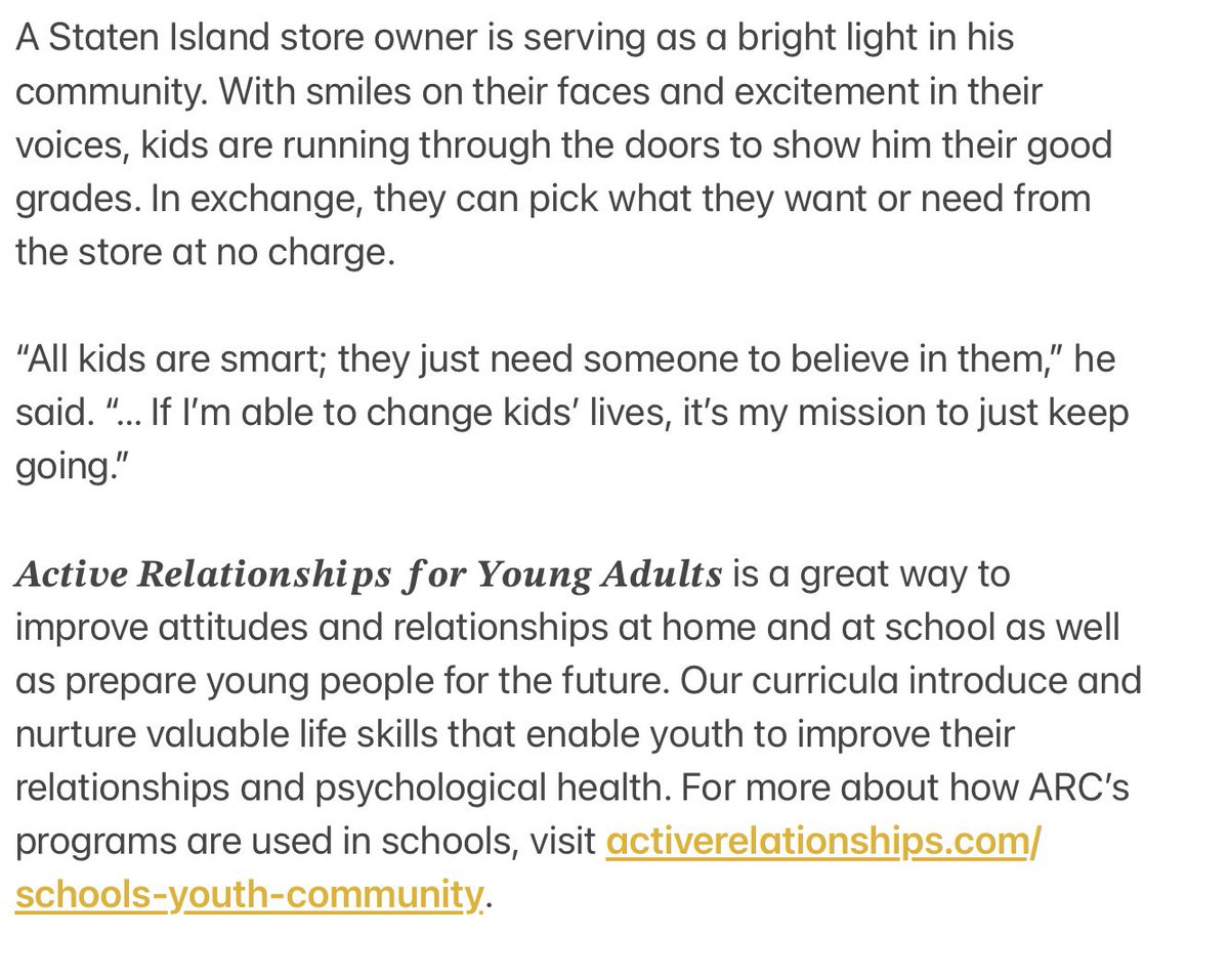 A New York store owner is serving as a bright light in his community. With smiles on their faces &amp; excitement in their voices, kids are running through the doors to show him their good grades. tinyurl.com/ARCvideo266

Learn about our school program here: tinyurl.com/ARYAyouth