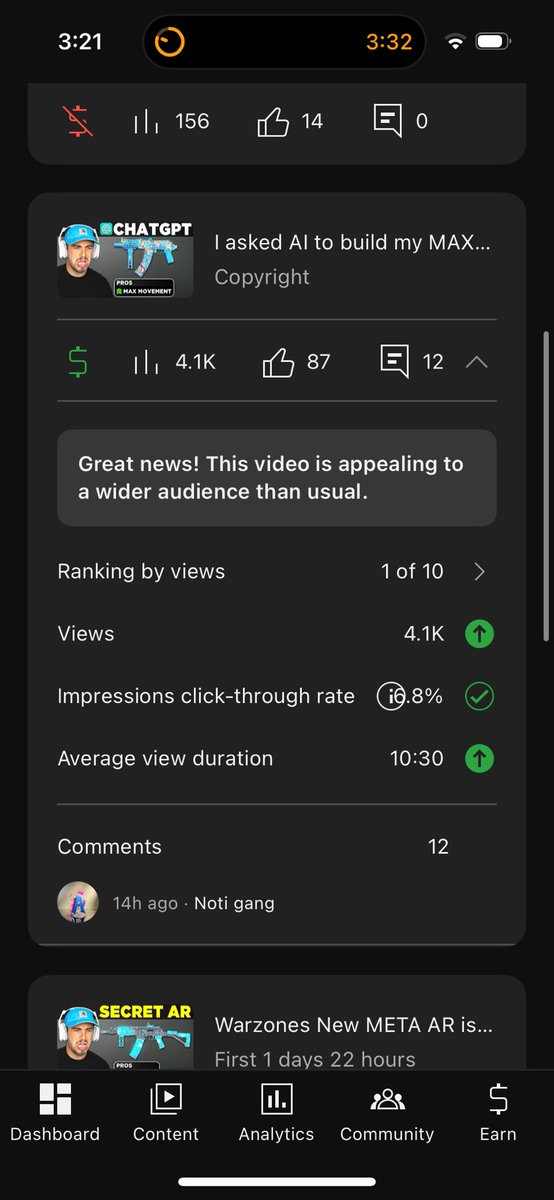 Copyrighted on a 1/10 for a song I use in every single video that’s never been copyrighted before. LETS GOOOOOO. And I already clicked the appeal button so I can’t edit it.