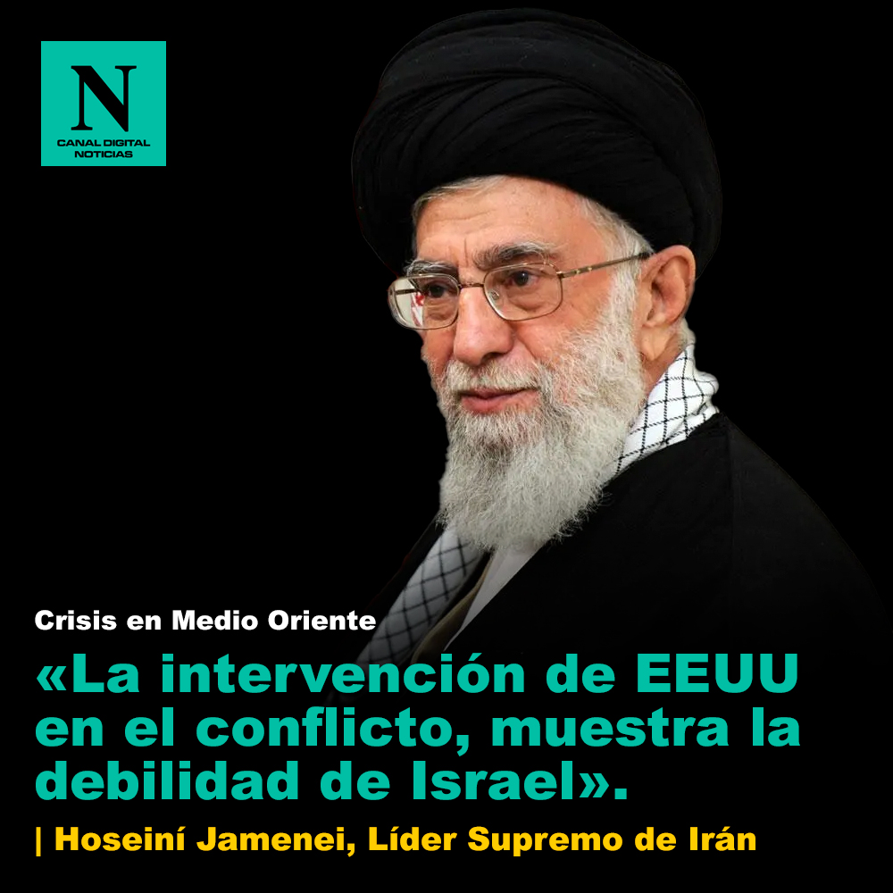 🇺🇸🇮🇷🇮🇱🇵🇸 | Hoseini Jameni: «La intervención de EEUU en el conflicto, muestra la debilidad de Israel», indico el Líder Supremo de Irán. 

#USA #EEUU #Iran #Israel #Palestina #War #MedioOriente