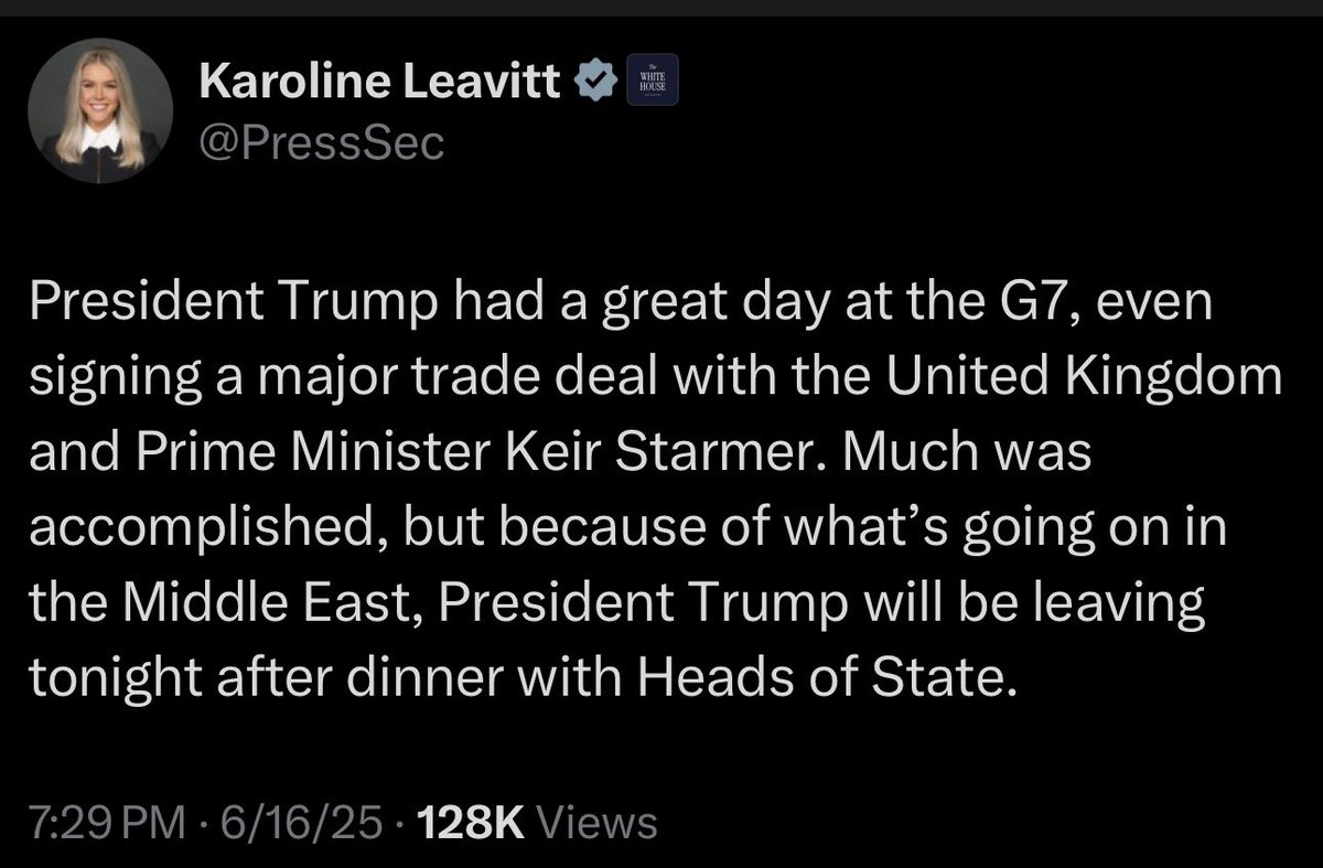 Karoline is lying for dear leader again. The other members didn't bow down to his greatness so TACO bailed (chickens) out.