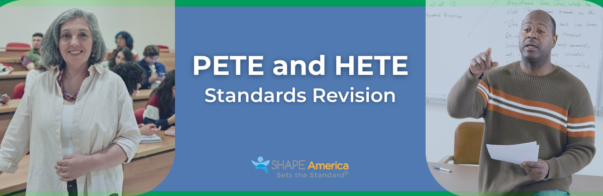 PETE and HETE Standards Revision

We are now accepting applications through July 16 for both the Physical Education Teacher Education (PETE) Standards Task Force and the Health Education Teacher Education (HETE) Standards Task Force

Learn more and apply: 
shapeamerica.org/accreditation/…