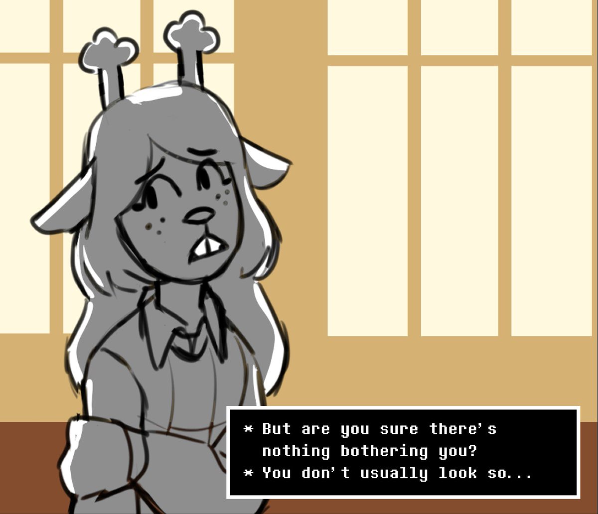 Raintalon1's tweet photo. Kris fights an internal battle, lol.
#DELTARUNE https://t.co/kUL8B9Somr
