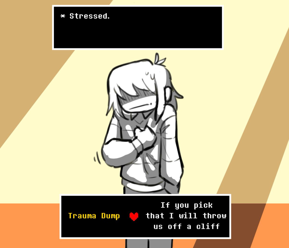 Raintalon1's tweet photo. Kris fights an internal battle, lol.
#DELTARUNE https://t.co/kUL8B9Somr
