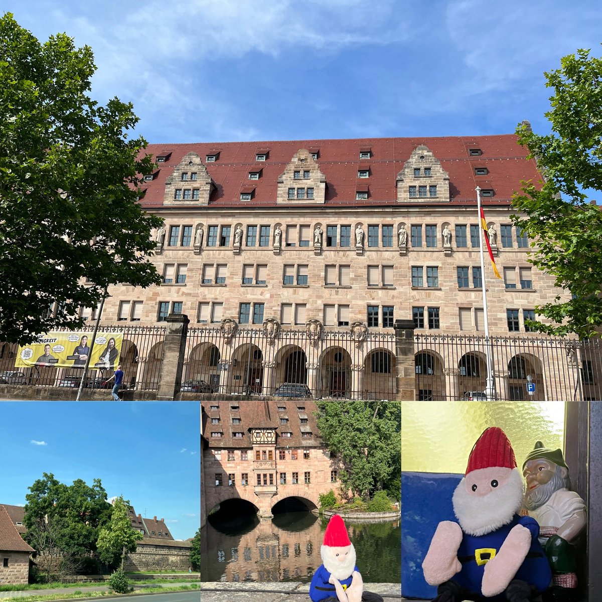 Traveled to Nuremberg; saw the Palace of Justice where the trials took place. The town had to be rebuilt after the war, and it’s a walkable city. 
Also met a friend at dinner.