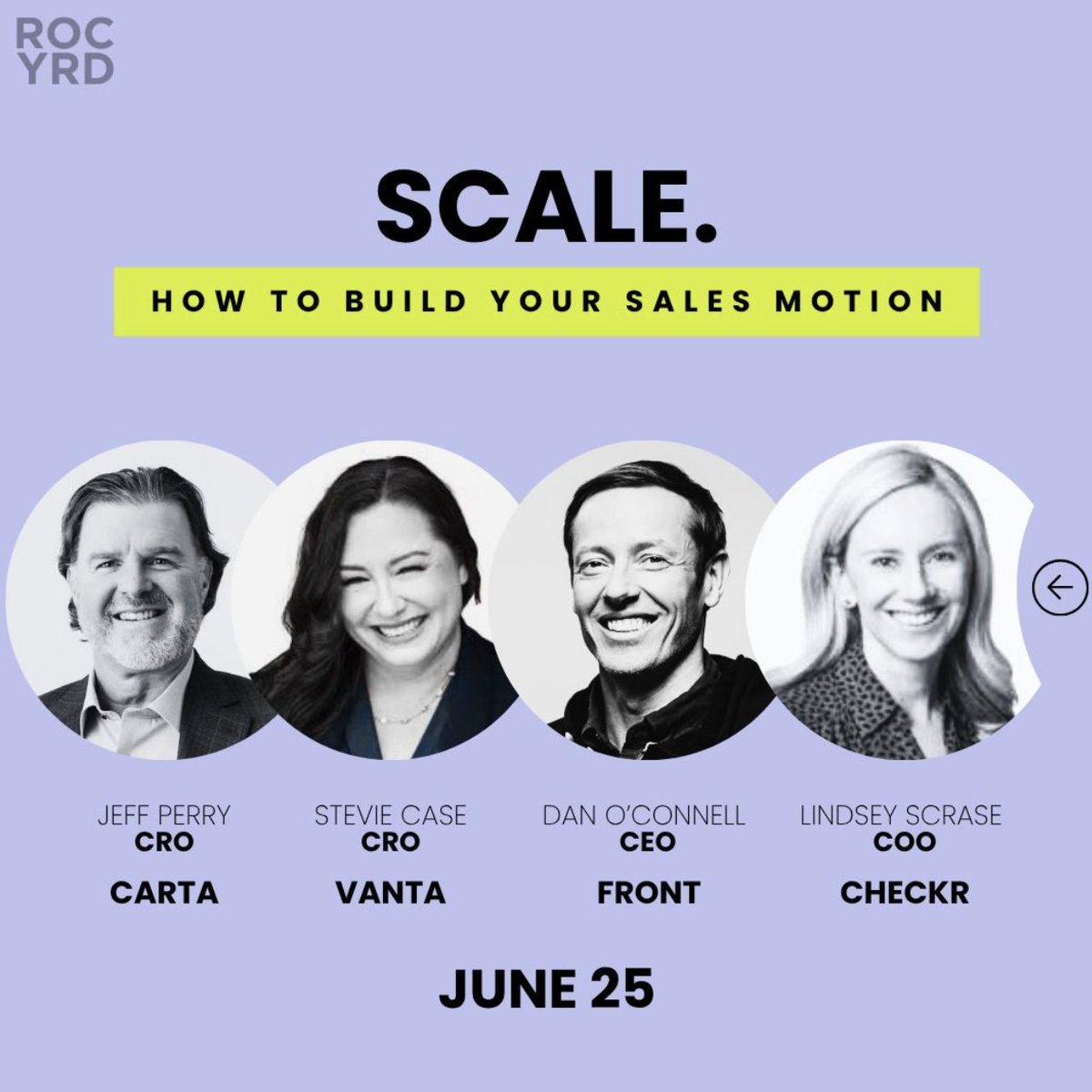 Alice Bentinck (@alicebentinck) on Twitter photo If you're a founder or sales person join us in SF on Weds to hear from:
Jeff Perry, Chief Revenue Officer, <a href="/carta/">Carta</a>
Stevie Case, Chief Revenue Officer, <a href="/TrustVanta/">Vanta</a>
Dan O'Connell, CEO, <a href="/FrontHQ/">Front</a>
Lindsey Scrase, COO, <a href="/checkr/">Checkr</a>
lu.ma/nk6h3e7a
<a href="/RockYardVC/">Rock Yard Ventures</a>
<a href="/thomasly001/">Thomas Lee Young</a> If you're a founder or sales person join us in SF on Weds to hear from:
Jeff Perry, Chief Revenue Officer, <a href="/carta/">Carta</a>
Stevie Case, Chief Revenue Officer, <a href="/TrustVanta/">Vanta</a>
Dan O'Connell, CEO, <a href="/FrontHQ/">Front</a>
Lindsey Scrase, COO, <a href="/checkr/">Checkr</a>
lu.ma/nk6h3e7a
<a href="/RockYardVC/">Rock Yard Ventures</a>
<a href="/thomasly001/">Thomas Lee Young</a>
