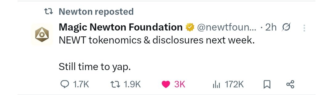 AlabiAd70156375's tweet photo. Offers access to premium AI-agents and tools 
Staking of $NEWT tokens will probably be available soon.
It was fun while it lasted!.

For the meantime, we keep spreading the gospel.
@newton_xyz is worth every hype!
GNewt!! https://t.co/Egm04QVZQY