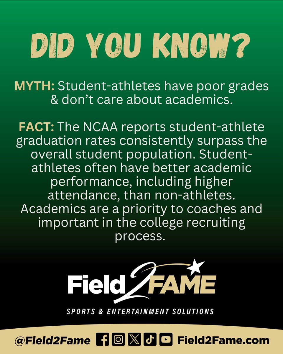 Field2Fame's tweet photo. Follow us for recruiting tips for HS student-athletes &amp; the latest NIL news ➡️ #Field2Fame  #NIL #studentathletes #recruitingtips #collegerecruiting https://t.co/sX5X95kJn9