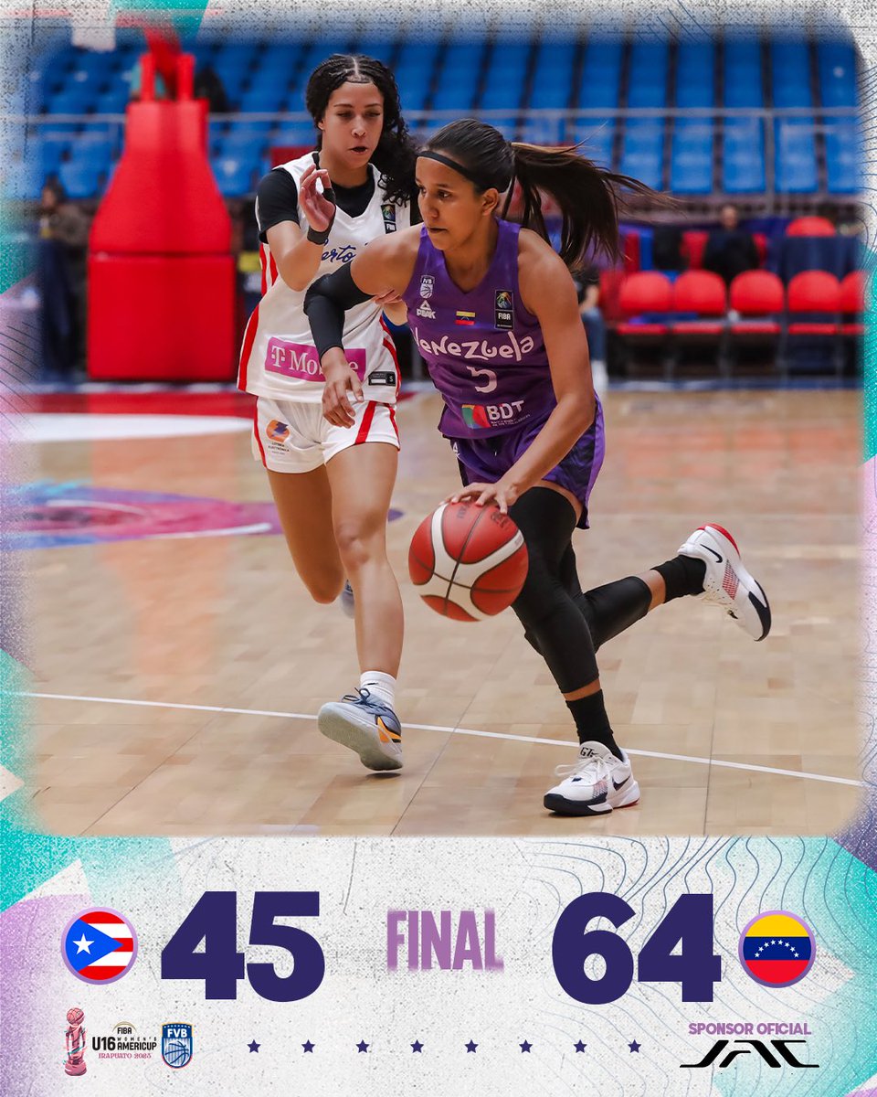 🇻🇪💜 ¡𝐀𝐐𝐔𝐈́ 𝐄𝐒𝐓𝐀́𝐍 𝐍𝐔𝐄𝐒𝐓𝐑𝐀𝐒 𝐂𝐇𝐀𝐌𝐀𝐒! ¡𝐃𝐀𝐋𝐄, 𝐌𝐎𝐑𝐀𝐃𝐎!

🏆 Venezuela, este viernes vamos a jugar por la clasificación a la Copa del Mundo FIBA Sub-17 Femenino 2026. 

#U16AmeriCupW
#JuegaElFuturo