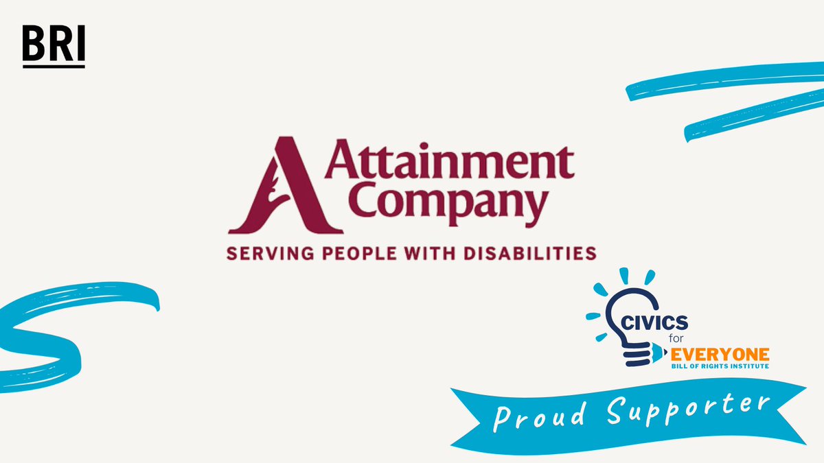 Today, we recognize <a href="/AttainmentCo/">Attainment Company</a> as a proud supporter of our Civics for Everyone initiative. They have dedicated four decades to empowering individuals with disabilities by providing resources that promote independence and self-determination.

Find out more about our Civics for