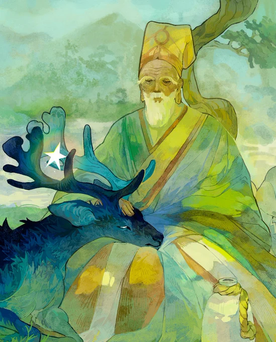 Spoiler illustrations in the collection of Japanese gods