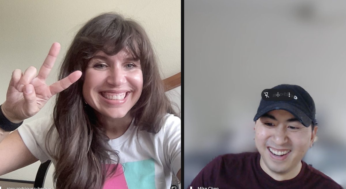 RoxanaCodes's tweet image. Just got off a call with THE Mike Chen. 
Can confirm, not a coffee chat dud. hahaha JKJK 
Great "meeting" you finally!!
PS my parents shut the air off upstairs and i'm DYING.
#careerswitcher #techcommunity