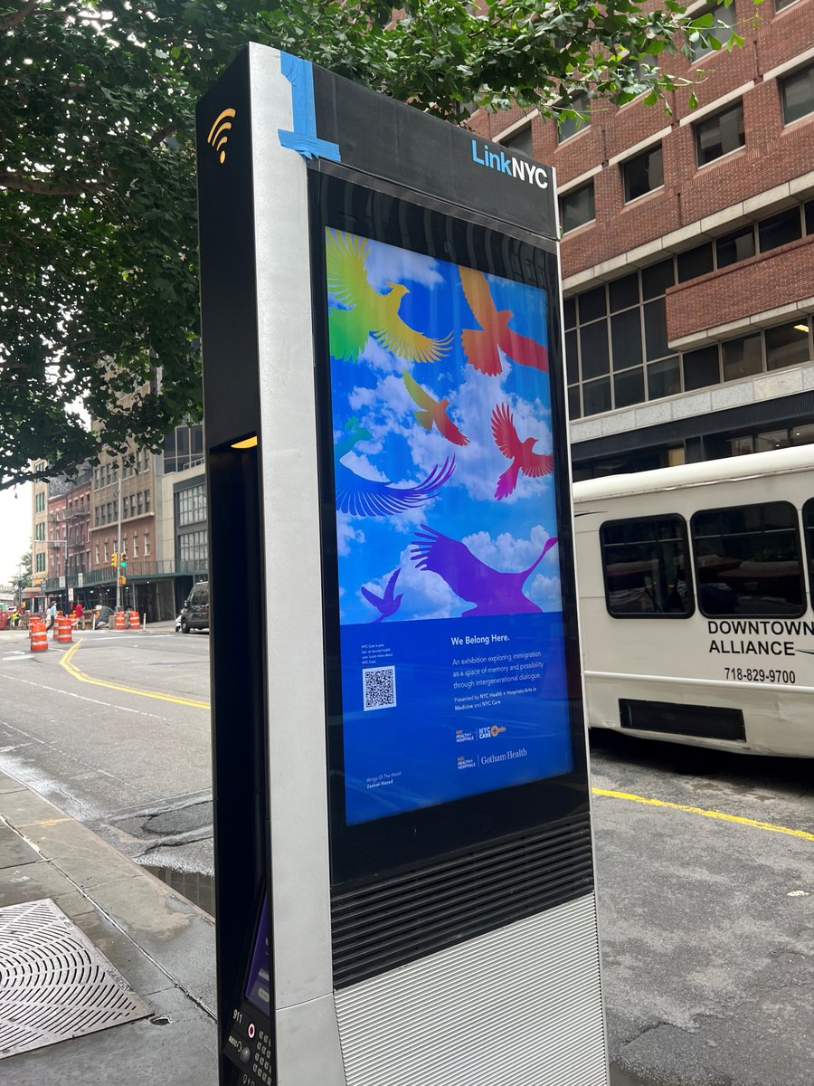NYC Health + Hospitals (@nychealthsystem) on Twitter photo Our #NYCCare and #ArtsinMedicine teams posed in front of <a href="/LinkNYC/">LinkNYC</a> kiosks displaying works in the “We Belong Here” art show. The art celebrates the immigrant experience for #immigrantheritagemonth and is on display <a href="/NYCGothamHealth/">NYC Health + Hospitals/Gotham Health</a> Broadway in Brooklyn: on.nyc.gov/31TNbg1 Our #NYCCare and #ArtsinMedicine teams posed in front of <a href="/LinkNYC/">LinkNYC</a> kiosks displaying works in the “We Belong Here” art show. The art celebrates the immigrant experience for #immigrantheritagemonth and is on display <a href="/NYCGothamHealth/">NYC Health + Hospitals/Gotham Health</a> Broadway in Brooklyn: on.nyc.gov/31TNbg1