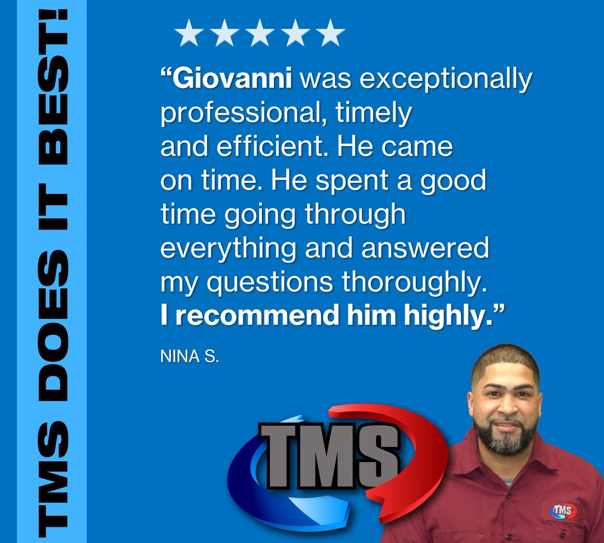 Total Mechanical Systems (@tmscomfort) on Twitter photo Shout out to Giovanni, whose professionalism and excellence make a big impact every day! #TMSDoesItBest Shout out to Giovanni, whose professionalism and excellence make a big impact every day! #TMSDoesItBest