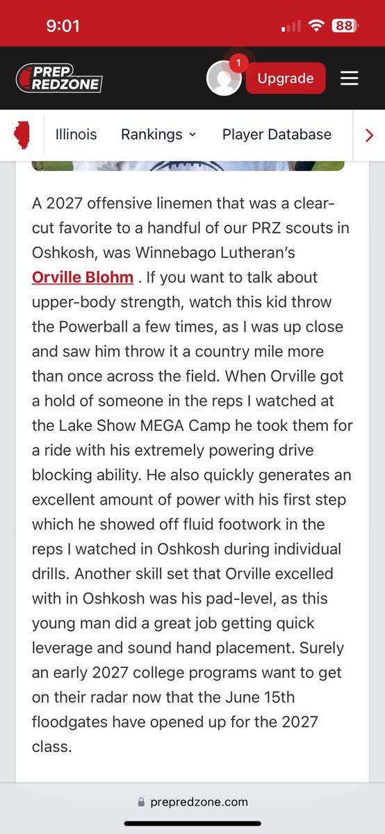 Orville Blohm 2027 (@orvilleblohm) on Twitter photo Thank you <a href="/NWahlScouting/">Nate Wahl</a> for the write up!!! Working everyday to be better💯<a href="/MJ_NFLDraft/">Mark Johnson</a> <a href="/OLMafia/">OL MAFIA</a> <a href="/PrepRedzoneWI/">Prep Redzone Wisconsin</a> <a href="/OrryHellenbrand/">Orry Hellenbrand</a> <a href="/CoachHaydenMace/">Hayden Mace</a> <a href="/jakob_thut/">Coach Thut</a> <a href="/CoryConnolly/">Cory Connolly</a> <a href="/FootballWla/">WLA Football</a> <a href="/CoachHeeman/">Zack Heeman</a> <a href="/CoachCosgrove18/">Charlie Cosgrove</a> <a href="/CoachHenning75/">Chad Henning</a> <a href="/CoachRyanOlson/">Ryan Olson</a> <a href="/Coach_Worsell/">Rich Worsell</a> #football Thank you <a href="/NWahlScouting/">Nate Wahl</a> for the write up!!! Working everyday to be better💯<a href="/MJ_NFLDraft/">Mark Johnson</a> <a href="/OLMafia/">OL MAFIA</a> <a href="/PrepRedzoneWI/">Prep Redzone Wisconsin</a> <a href="/OrryHellenbrand/">Orry Hellenbrand</a> <a href="/CoachHaydenMace/">Hayden Mace</a> <a href="/jakob_thut/">Coach Thut</a> <a href="/CoryConnolly/">Cory Connolly</a> <a href="/FootballWla/">WLA Football</a> <a href="/CoachHeeman/">Zack Heeman</a> <a href="/CoachCosgrove18/">Charlie Cosgrove</a> <a href="/CoachHenning75/">Chad Henning</a> <a href="/CoachRyanOlson/">Ryan Olson</a> <a href="/Coach_Worsell/">Rich Worsell</a> #football